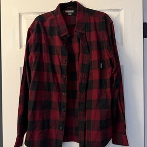 Eddie Bauer Red and Black Plaid Shirt
